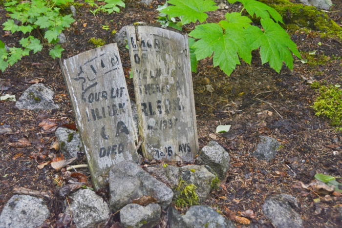 gravesites at the Gold Rush cemetery